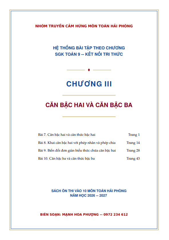 Hệ thống bài tập căn bậc hai và căn bậc ba Toán 9